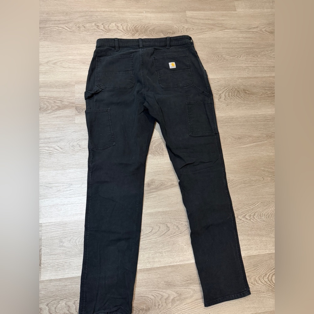Carhartt Black Denim Pants with Gold Button
